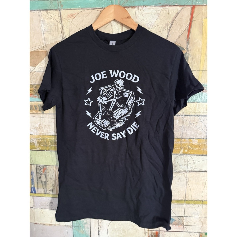 Joe Wood (TSOL) Black T Shirt Never Say Die LARGE